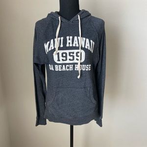 Maui Hawaii 1955 Da Beach House Grey/White Hoodie Size Small